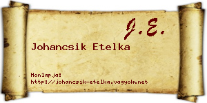 Johancsik Etelka névjegykártya